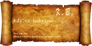 Kóti Bettina névjegykártya