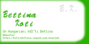 bettina koti business card